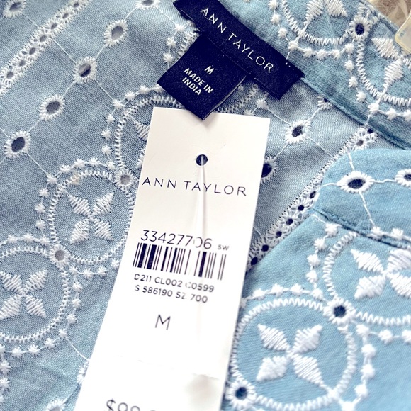 ANN TAYLOR•chambray lace tie front sleeveless popover top Medium NWT - Picture 5 of 5